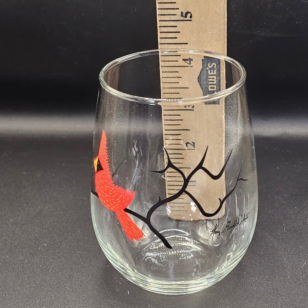 Mary Elizabeth Arts Birds Stemless Wine Glasses Tumblers Set of 4 Made USA 4.5" - Picture 9 of 9